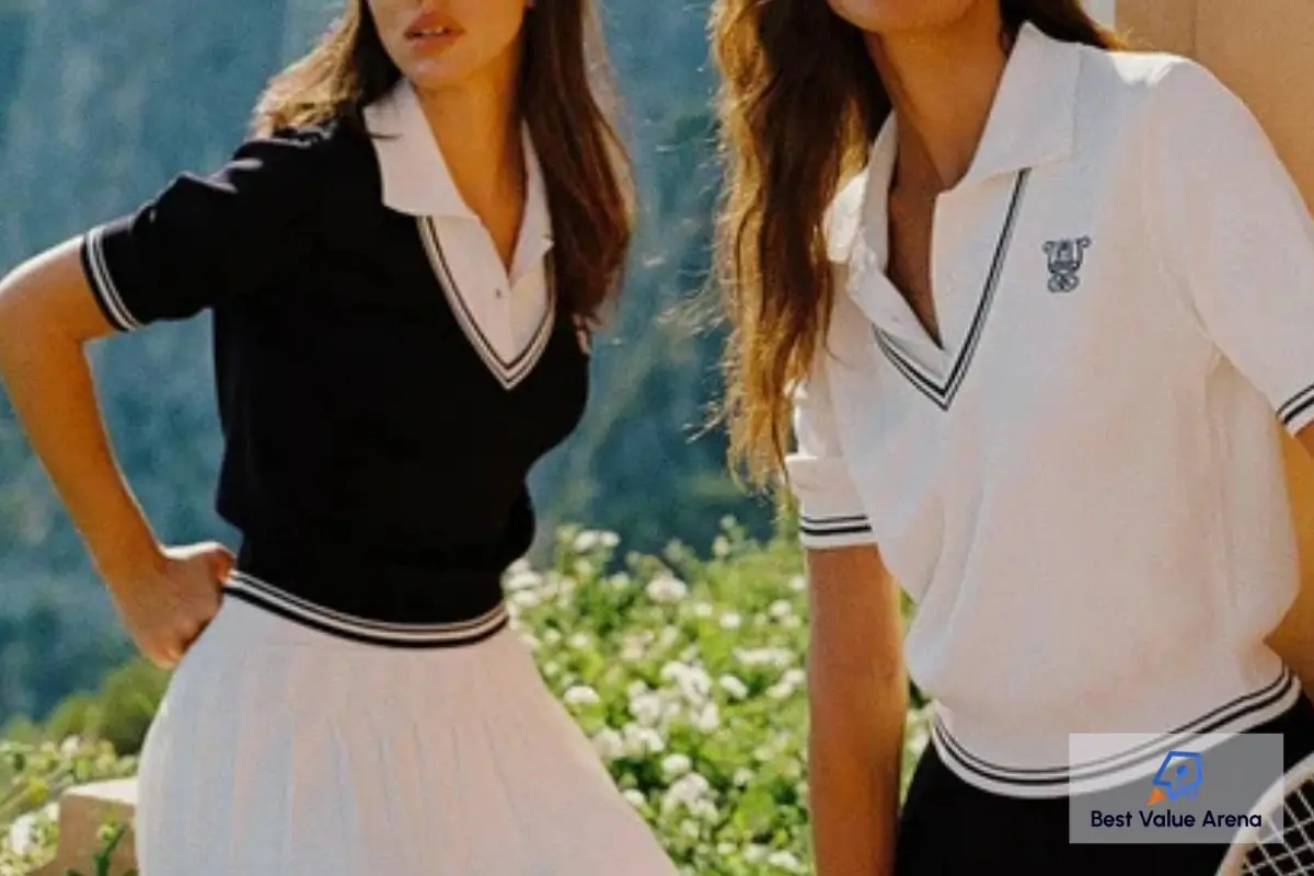 Riviera layered collared knit top
